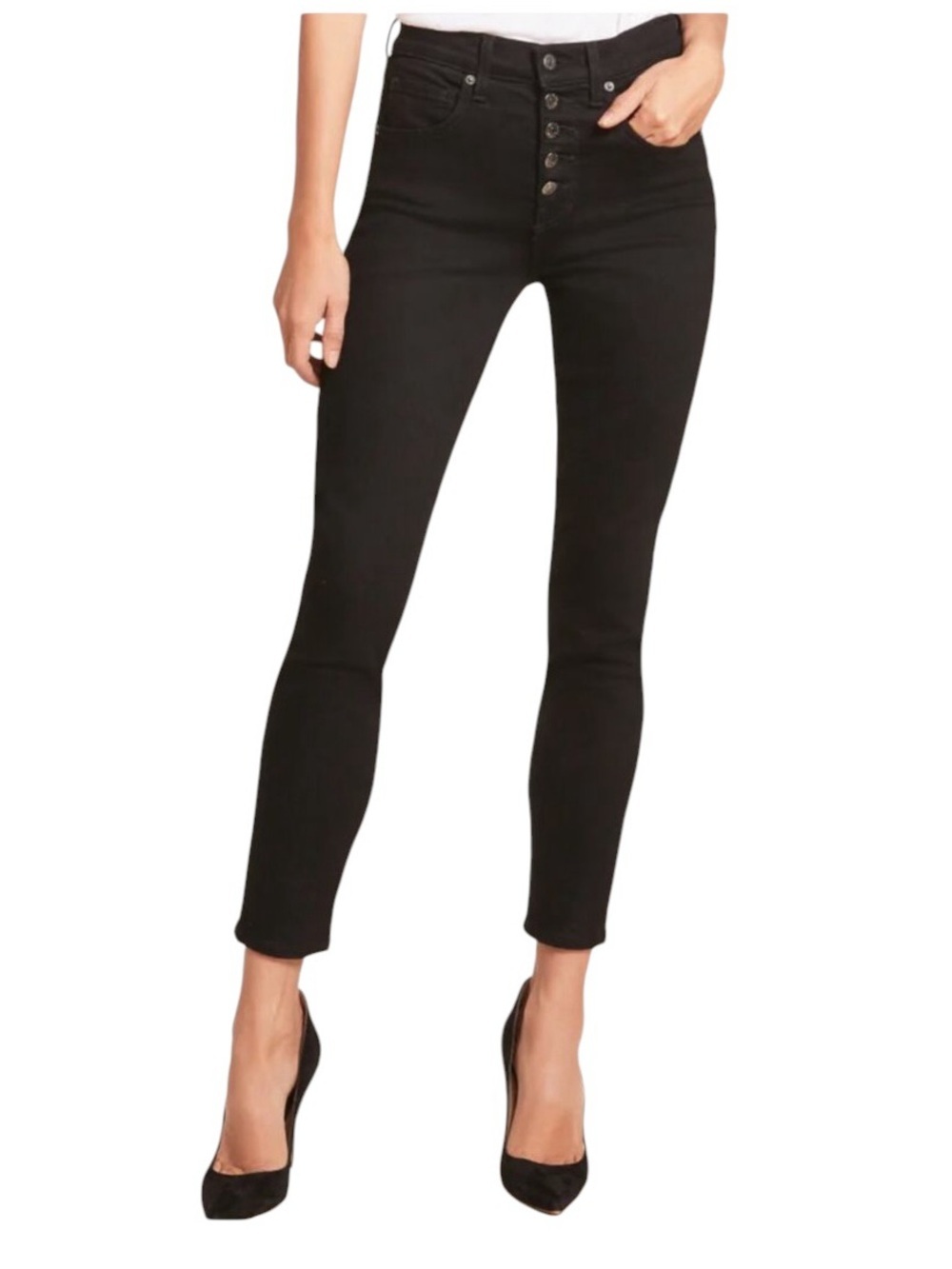 Veronica Beard Maera Skinny High-Rise Jeans – Onyx Black -Size: 25